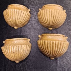 Home Interiors Tan Wall Accent Sconces Set of 4